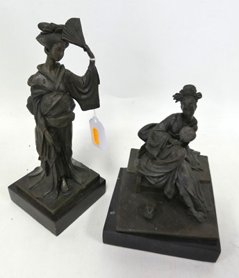 Lot 548 - A reproduction Japanese bronze figure of a...