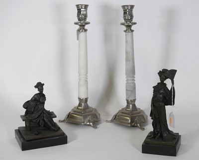 Lot 100 - A reproduction Japanese bronze figure of a...