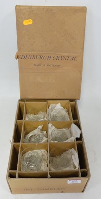 Lot 555 - A set of six Edinburgh crystal spirit tumblers,...