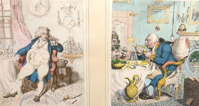 Lot 1044 - Three framed reproduction caricature prints,...