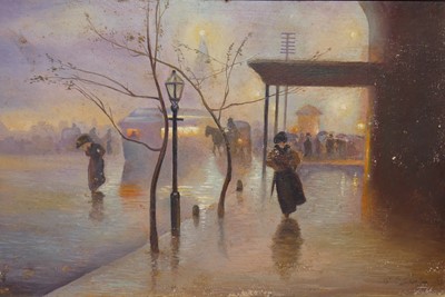 Lot 1061 - Mid-20th century French school - Street scene...