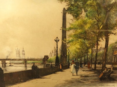 Lot 1067 - Edward King (1863-1951) - London street scenes,...