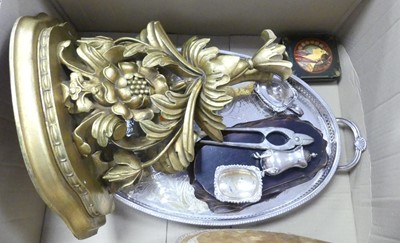 Lot 599 - A collection of items to include walnut and...