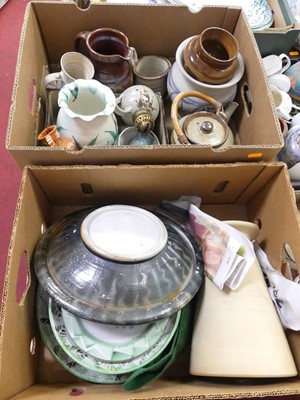 Lot 606 - A collection of studio pottery, to include a...