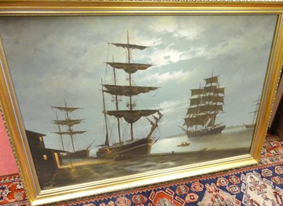 Lot 1110 - Pair of modern maritime scenes, oil on canvas,...