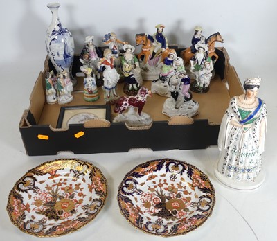Lot 616 - A collection of Staffordshire pottery, to...
