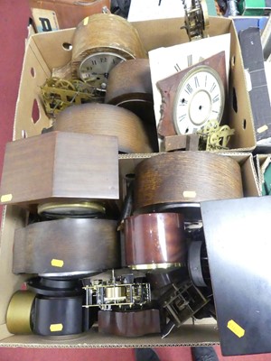 Lot 623 - A collection of clocks and clock parts, to...