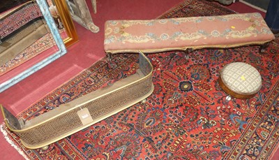 Lot 1339 - A mid-Victorian long footstool, together with...