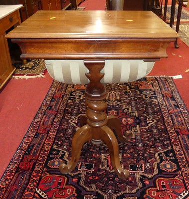 Lot 1343 - A mid-Victorian mahogany pedestal work table,...