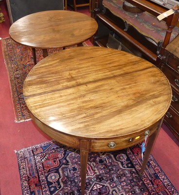 Lot 1345 - Two circa 1800 mahogany demi-lune fold-over...