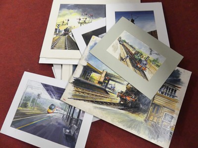 Lot 644 - John Hardy - a collection of railway artwork,...