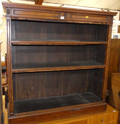 Lot 1376 - A circa 1900 oak low freestanding open...