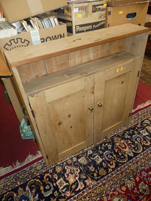 Lot 1380 - A rustic pine double door hanging wall...