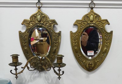 Lot 654 - A pair of early 20th century brass framed...