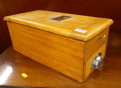 Lot 1395 - An early 20th century beech table top cash...