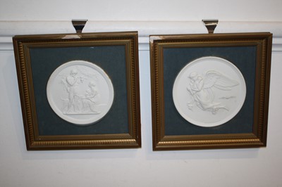 Lot 680 - A Royal Copenhagen bisque porcelain roundel,...