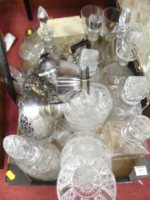 Lot 684 - A collection of glass and silver plated wares,...