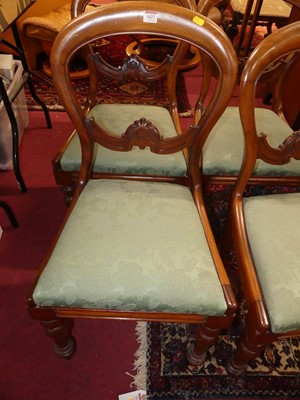 Lot 1428 - A mid-Victorian mahogany framed and pale green...