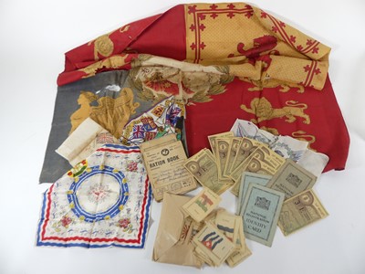 Lot 421 - A collection of George V commemorative fabric...