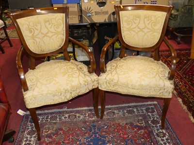 Lot 1441 - A pair of contemporary French beech scroll...