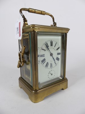 Lot 467 - An early 20th century lacquered brass cased...