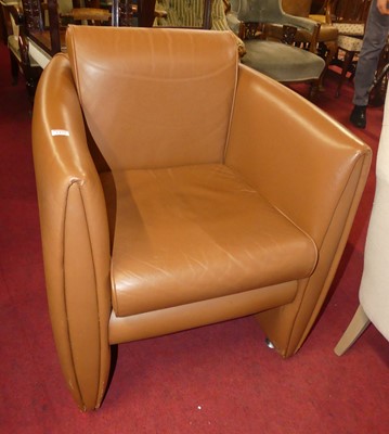 Lot 1459 - A contemporary Boss Design tan leather cube...