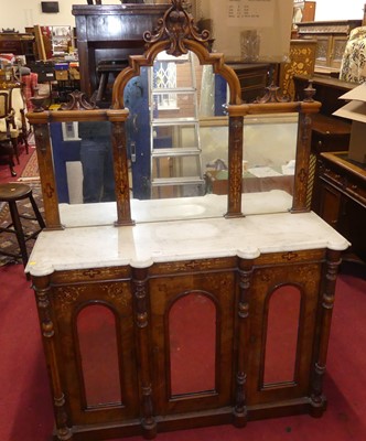 Lot 1460 - A mid-Victorian figured walnut, floral...