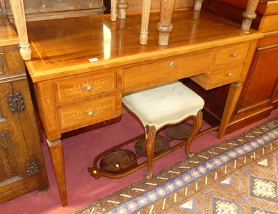 Lot 1468 - A continental walnut and floral satinwood...