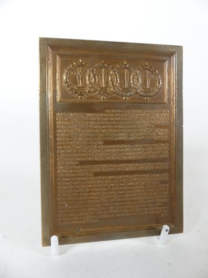 Lot 478 - An Italian bronze commemorative plaque...