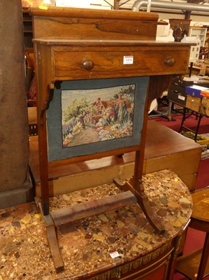Lot 1474 - A Victorian rosewood single drawer reading...