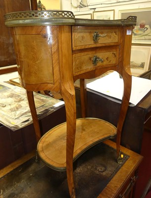 Lot 1483 - A French walnut, satinwood and floral inlaid...
