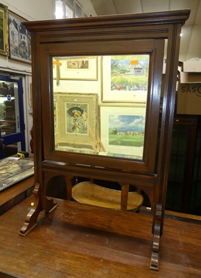 Lot 1488 - An Edwardian walnut swing toilet mirror of...