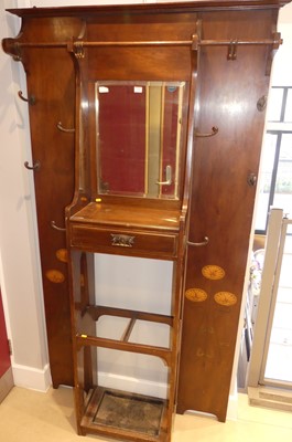 Lot 1490 - An Art Nouveau mahogany and floral satinwood...