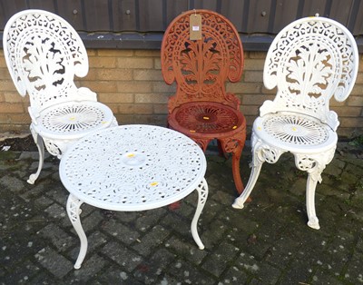 Lot 1492 - Three painted, pierced and galvanised metal...