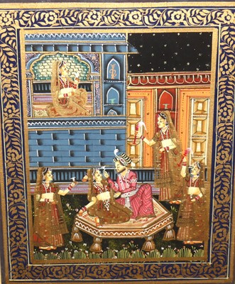 Lot 1118 - Chinese watercolour of two junk barges on...