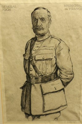 Lot 1130 - An etching of General Ferdinand Foch 1851-1929,...