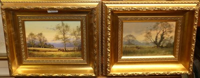 Lot 1131 - James Wright - pair landscapes, one with lone...