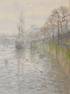 Lot 1161 - Ian Hay - Sailing Barge on the Thames...