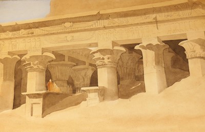 Lot 1167 - Easthor - Part of the Portico of Edfu, Egypt,...