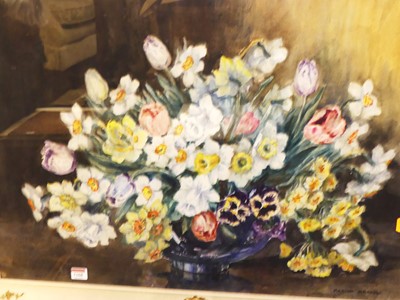 Lot 1168 - Marion Broom - still life with flowers in a...
