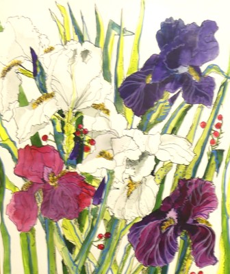 Lot 1191 - 20th century school - Irises, pen and...