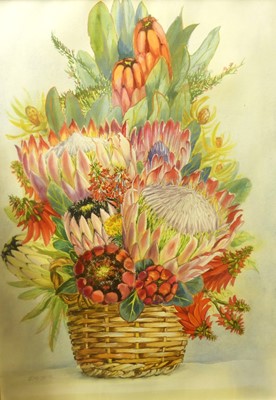 Lot 1194 - J Meyer (20th century) - still life of flowers...