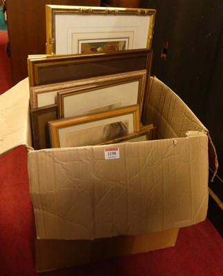 Lot 1198 - Box of assorted pictures and prints to inlcude...