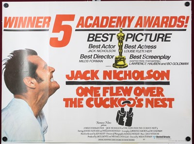 Lot One Flew Over The Cuckoo's Nest, 1975, UK quad...