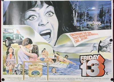 Lot Friday The 13th, 1980 UK quad film poster,...