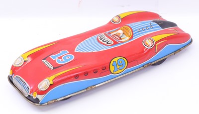 Lot 1716 - Wells Brimtoy No.19 Racing Car, red, blue and...