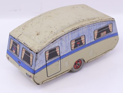 Lot 1720 - Mettoy tinplate Caravan, with draw bar, length...