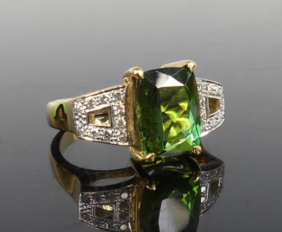 Lot 2501 - An 18ct yellow and white gold tourmaline and...