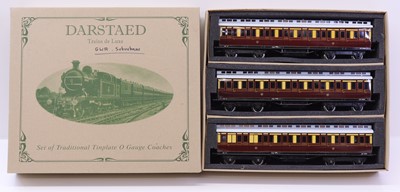 Lot 343 - Darstaed set of 3, 0-gauge bogie clerestory...