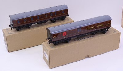 Lot 365 - Two ACE/Wright 0-gauge bogie coaches, LMS red...